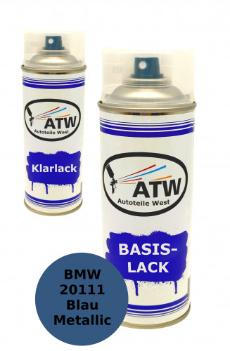 Autolack für BMW 20111 Blau Metallic Sprühdose+400ml Klarlack Set